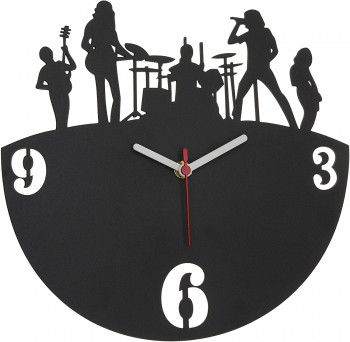 Relógio de parede com o tema rock