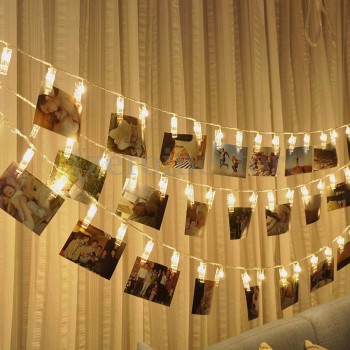 Varal luminoso com fotos