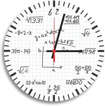 Relógio com equações matemáticas