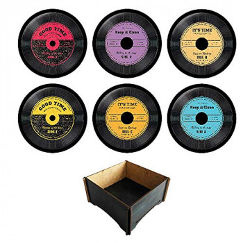 Porta copos discos de vinil