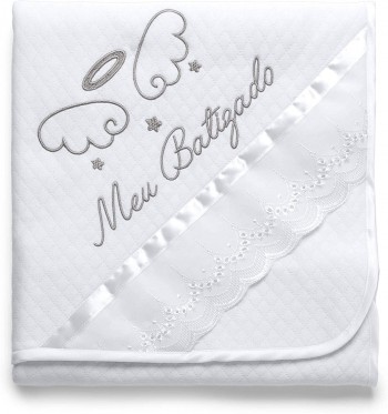 Manta branca de batismo