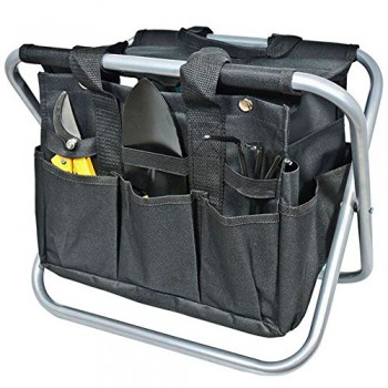 Kit de jardinagem com banquinho