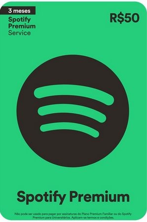 Cartão presente Spotify Premium