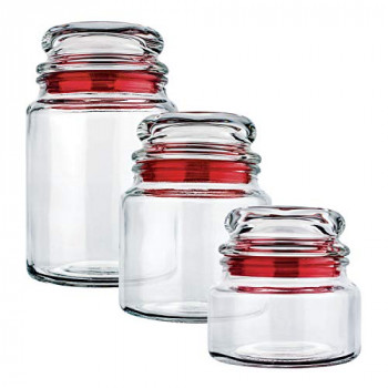 Conjunto de potes de vidro