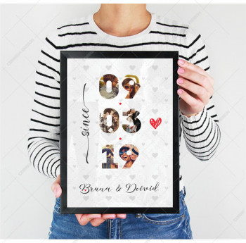 Quadro com data de namoro personalizado