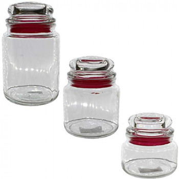Conjunto de potes de vidro