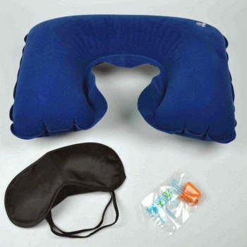 Kit travesseiro de viagem, máscara para dormir e protetor de ouvido