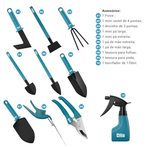 Kit de jardinagem com dez ferramentas - foto 3
