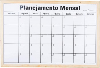 Quadro de planejamento mensal