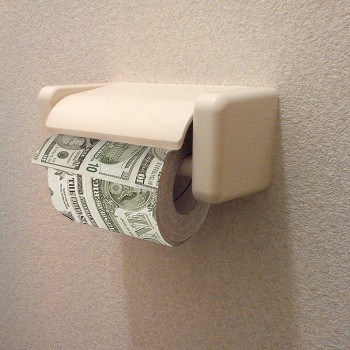 Rolo de papel higiênico de dólar
