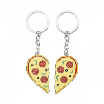 Par de chaveiros de pizza