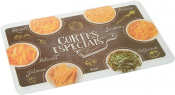 Tábua de vidro para cortar carnes, legumes e outros