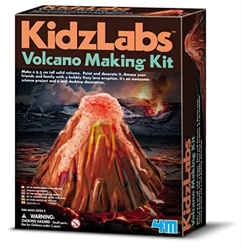 Kit para montar um vulcão que entra em erupção