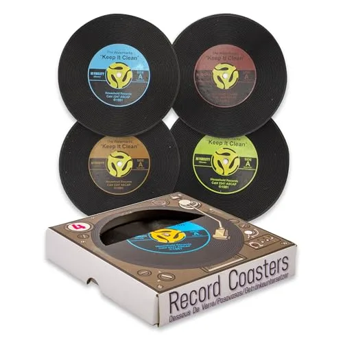 Conjunto de porta-copos em formato de vinil