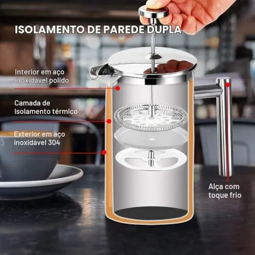 Prensa francesa de aço inox - foto 3