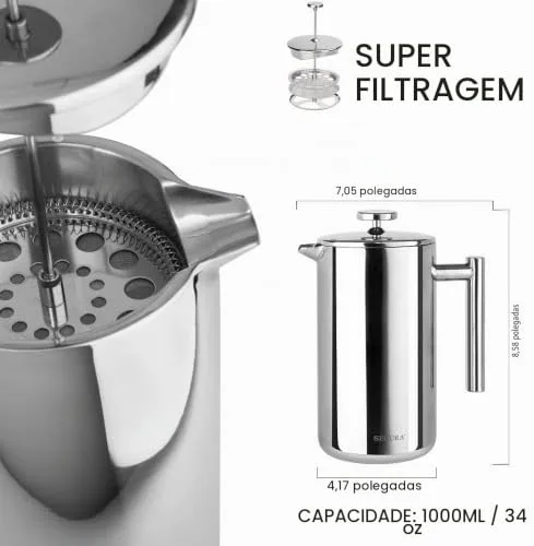 Prensa francesa de aço inox - foto 4