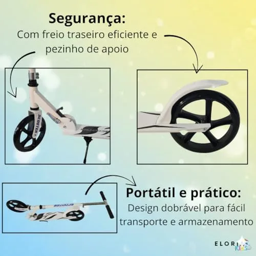 Patinete dobrável com freio - foto 6