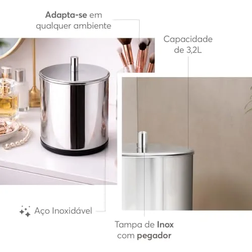 Lixeira compacta de aço inox - foto 4