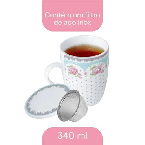Caneca de porcelana com tampa e filtro - foto 4