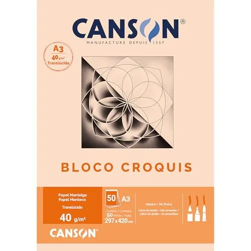 Bloco de papel manteiga para croqui