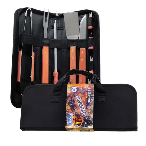 Kit de churrasco com dez peças