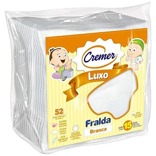 Kit com quinze fraldas brancas
