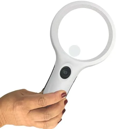 Lupa de mão com luz