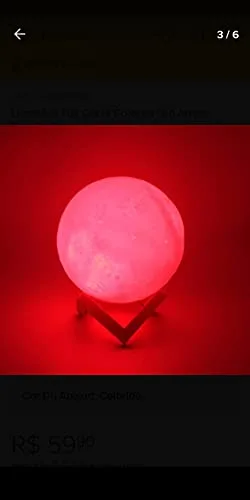 Luminária de lua 3D - foto 3
