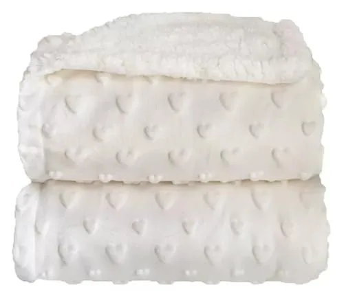 Cobertor branco com sherpa