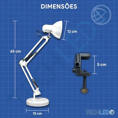 Luminária de mesa articulada - foto 5