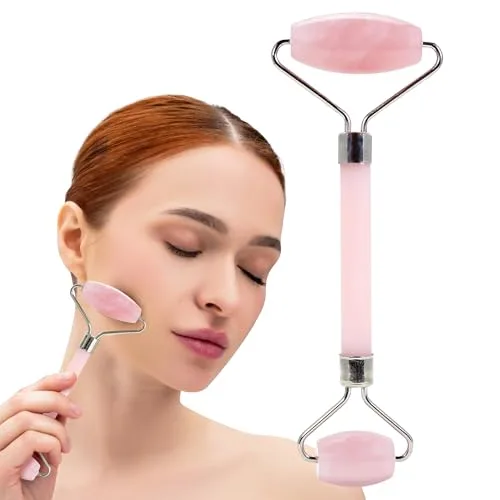 Rolo facial de quartzo rosa