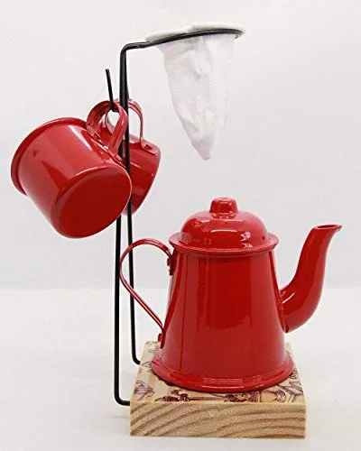 Kit de café com caneca e coador