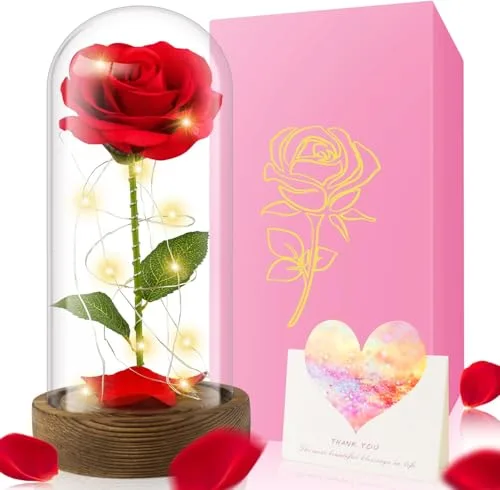 Rosa eterna na redoma de vidro