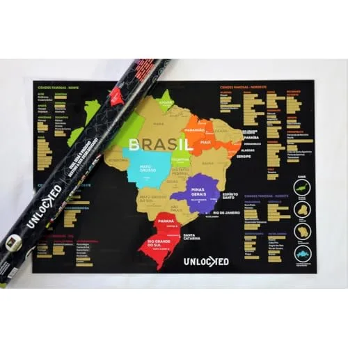 Mapa do Brasil de raspar