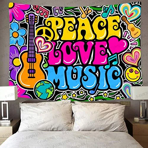 Tapeçaria Peace, Love & Music - foto 3