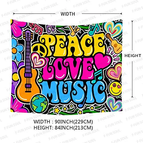 Tapeçaria Peace, Love & Music - foto 5