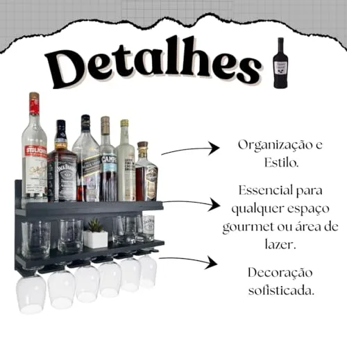 Barzinho de parede com porta-taças - foto 4