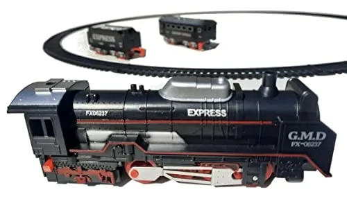 Trem de brinquedo com trilhos