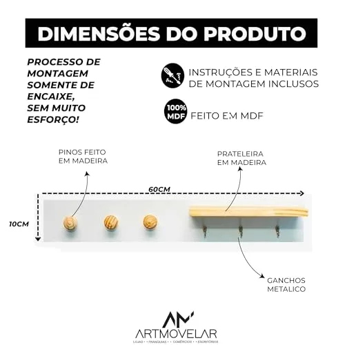 Organizador de parede com ganchos - foto 2