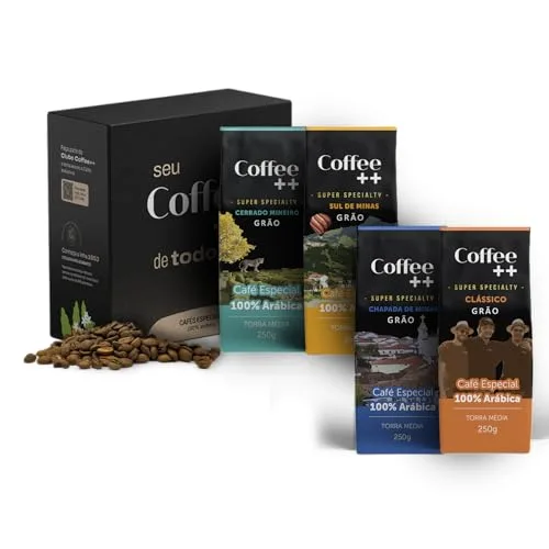 Trio de cafés especiais em grãos