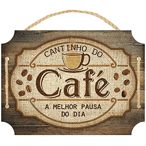 Placa decorativa do cantinho do café