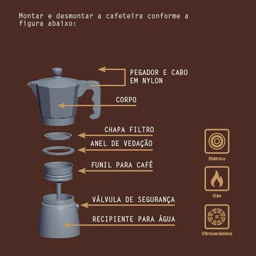 Cafeteira italiana de alumínio - foto 2