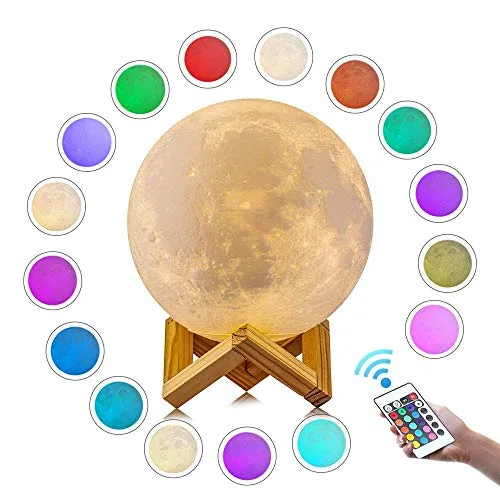 Luminária de lua em relevo