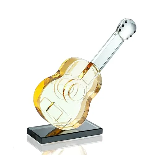 Escultura de guitarra em cristal