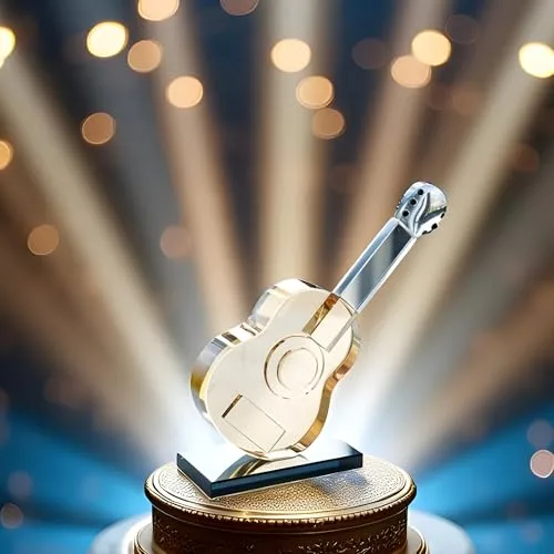 Escultura de guitarra em cristal - foto 6