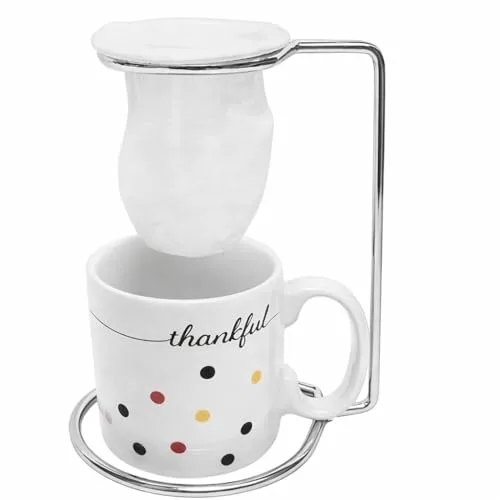 Caneca de porcelana com coador