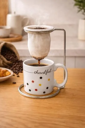 Caneca de porcelana com coador - foto 3