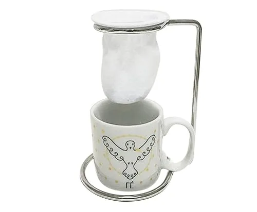Caneca com suporte e coador de café