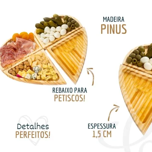 Petisqueira de madeira com divisórias - foto 4