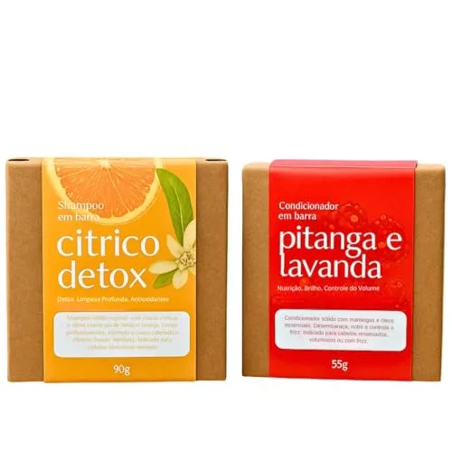 Kit de shampoo e condicionador em barra